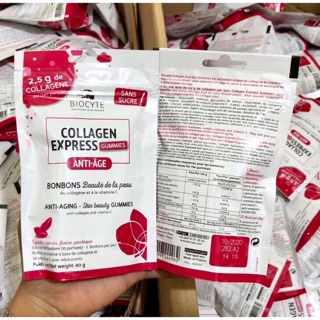 Kẹo gôm không đường Collagen Express chống lão hoá hãng Biocyte Pháp