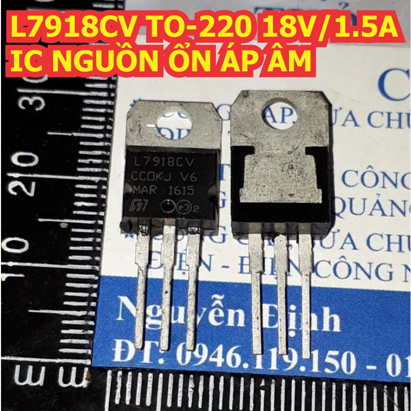 10 con L7918CV L7918 7918 TO-220 18V 1.5A IC NGUỒN ỔN ÁP ÂM kde1311