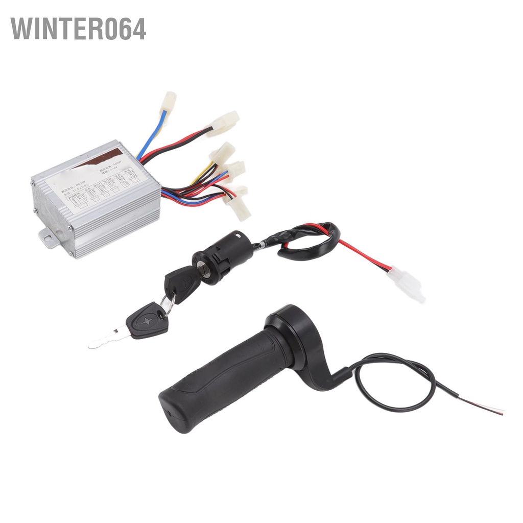 Bộ Điều Khiển Tốc Độ Động Cơ Chổi Than 36V 500W Kèm Tay Ga Cho Xe Đạp Điện