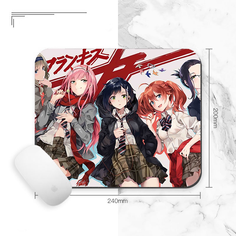 Miếng lót chuột IN HÌNH Darling in the franxx anime chibi tiện lợi xinh xắn