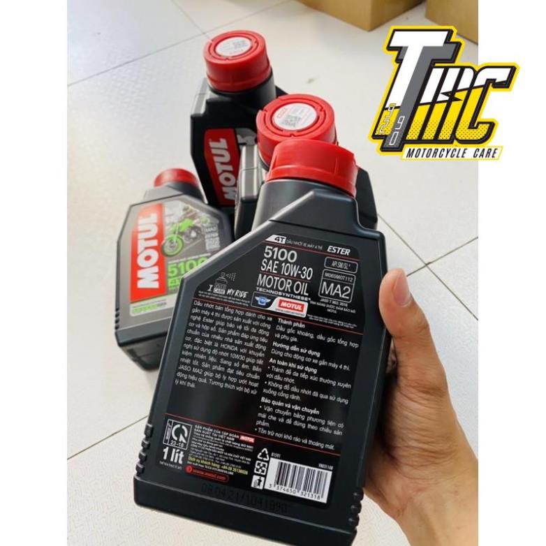 Nhớt Motul 5100 4T 10W30 công nghệ Ester tổng hợp 100% API SM, MA2