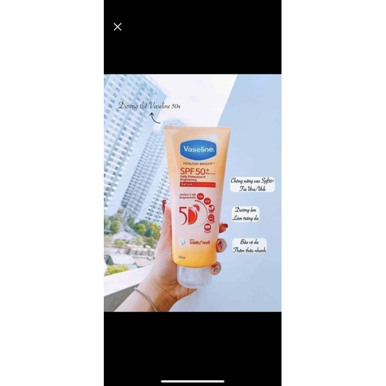 01 Tuýp Sữa Dưỡng Ẩm Vaseline HEALTHY BRIGHT SPF 50+ 320ml Thái Lan