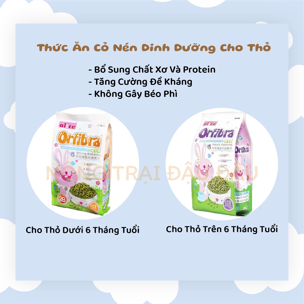 Cỏ Nén Thức Ăn Cho Thỏ Hiệu Orfibra AE106 AE108