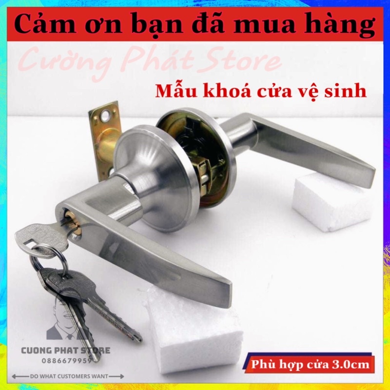 Khoá tròn tay gạt thẳng cứng cáp, dùng cho mọi cửa gỗ nhựa hay nhôm Phòng trọ, phòng tắm khoá tay gạt đẹp