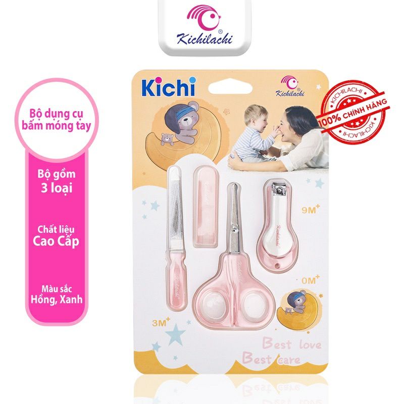 Bộ bấm móng tay/ cắt móng tay cho bé sơ sinh Kichi 4 món tiện dụng