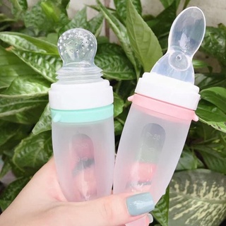 Bình thìa muỗng ăn dặm V-Coool silicon 2 trong 1 cho bé
