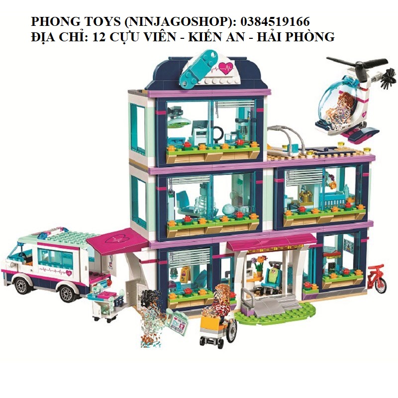 [Ảnh thật] Lắp ráp xếp hình Lego Friends 41318 Bela 10761 10139 : Bệnh viện công viên trái tim Heartlake 88