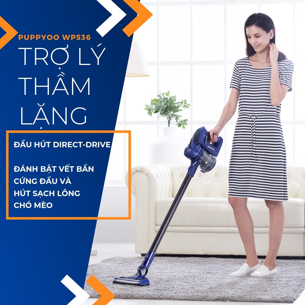 Máy hút bụi cầm tay không dây PUPPYOO WP536 đa năng gia đình mini pin sạc - HN | BigBuy360 - bigbuy360.vn