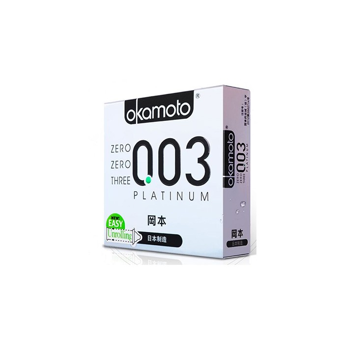 Bao cao su Okamoto 003 Platinum Hộp 3 cái COMBO 3 HỘP