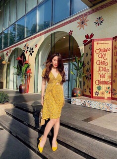 🌼ĐẦM HOA NHÍ BUỘC NƠ NGỰC🌼