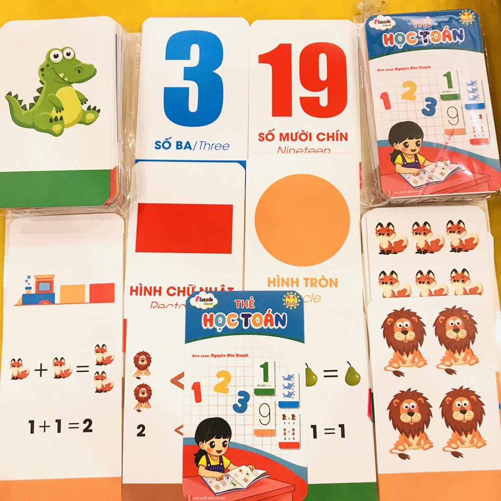 Bộ thẻ học toán, flashcard giúp bé nhận diện các con số( khổ nhỏ 7*12)