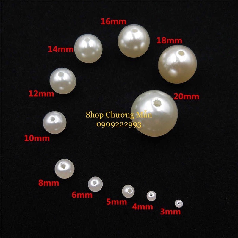 500G Chuỗi Hạt Bẹt Nhựa 3mm-20mm Giá Sỉ