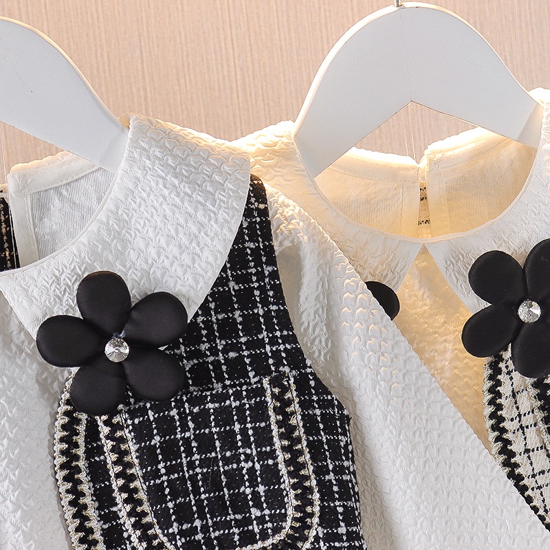 Bộ Đầm Tay Dài Kèm Áo Khoác Không Tay Phong Cách Thời Trang Hàn Quốc Dành Cho Bé Gái 0-4 Tuổi