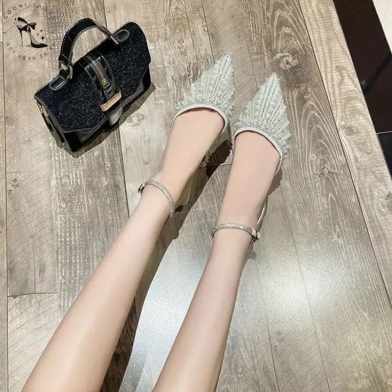 Giày cao gót bling bling, giày đính ngọc lấp lánh phong cách sang chảnh thời trang dành cho nữ