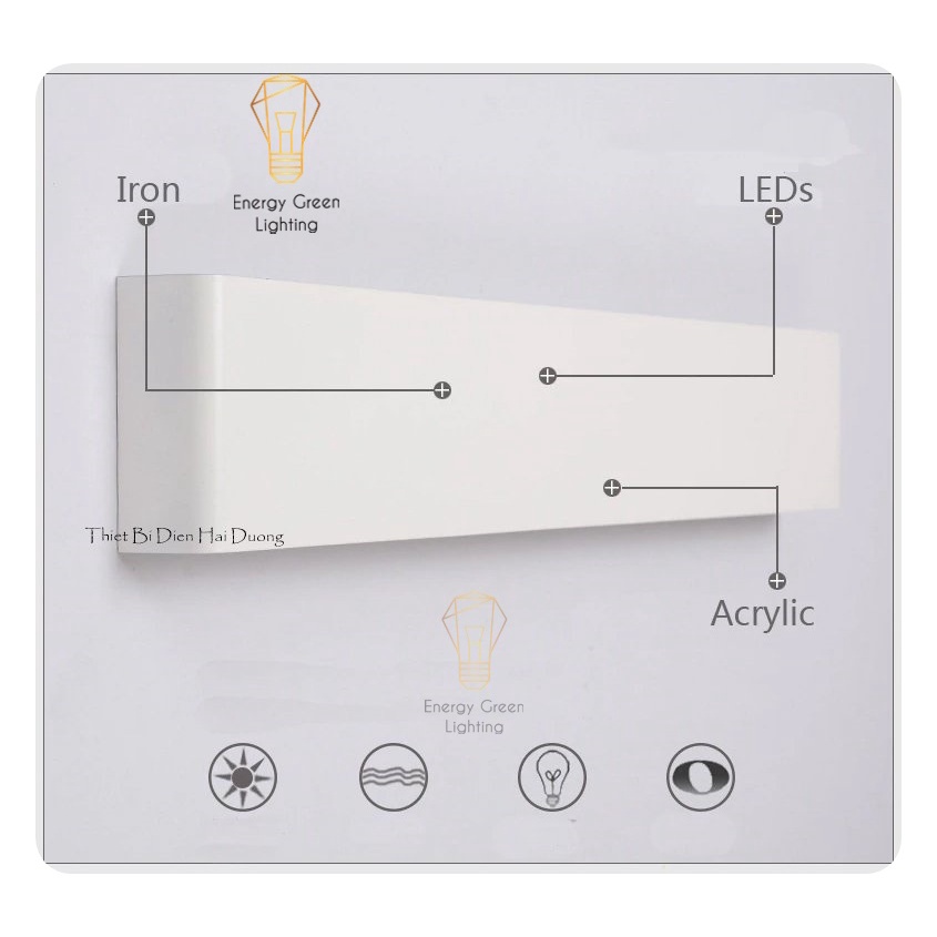 Đèn hắt tường Energy Green Lighting 2 đầu kiểu dáng hiện đại size 25cm 30 - TN185 7w -12w