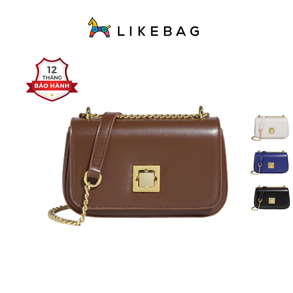 Túi đeo chéo nữ, kẹp nách thời trang LIKEBAG khóa chốt kim loại sang trọng 221XK5988 - LIBAGI
