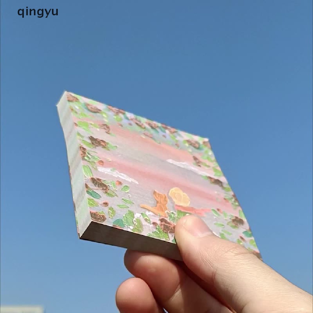 Qingyu Giấy Ghi Chú Họa Tiết Tranh Sơn Dầu Hoàng Tử Bé Nhỏ Trang Trí Sổ Tay