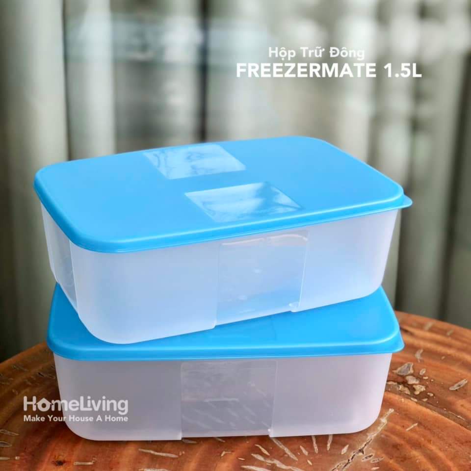 Lẻ Hộp nhựa đựng thực phẩm 1.5L Tupperware Nắp Màu Ngẫu Nhiên, thịt ngăn đông tủ lạnh nhựa nguyên sinh