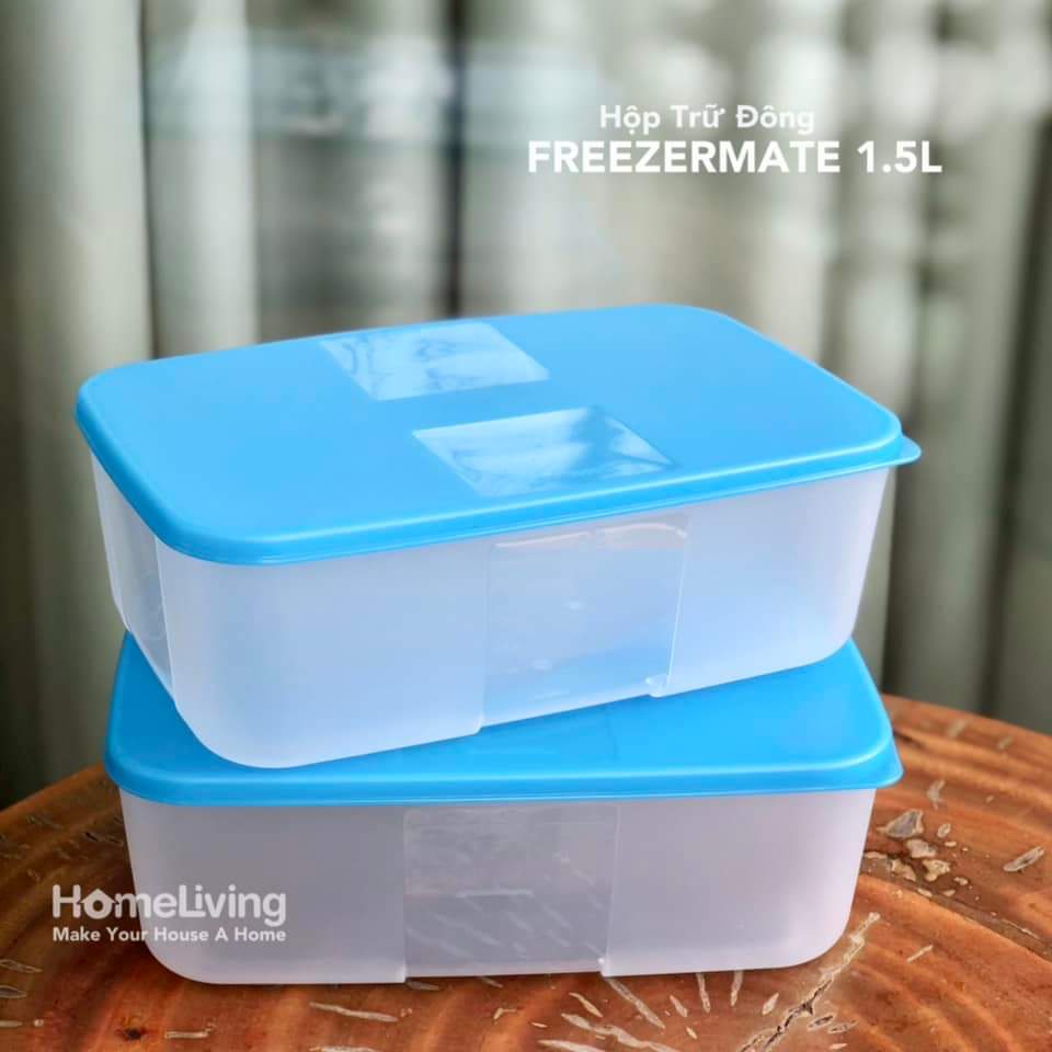 Lẻ Hộp nhựa đựng thực phẩm ngăn đông 1.5L Tupperware Nắp Màu Ngẫu Nhiên, thịt ngăn đông tủ lạnh nhựa nguyên sinh