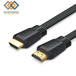 Cáp hdmi chuẩn 2.0 hỗ trợ 4k*2k, 3d full hd1080 dạng dây dẹt màu đen ugreen 50820