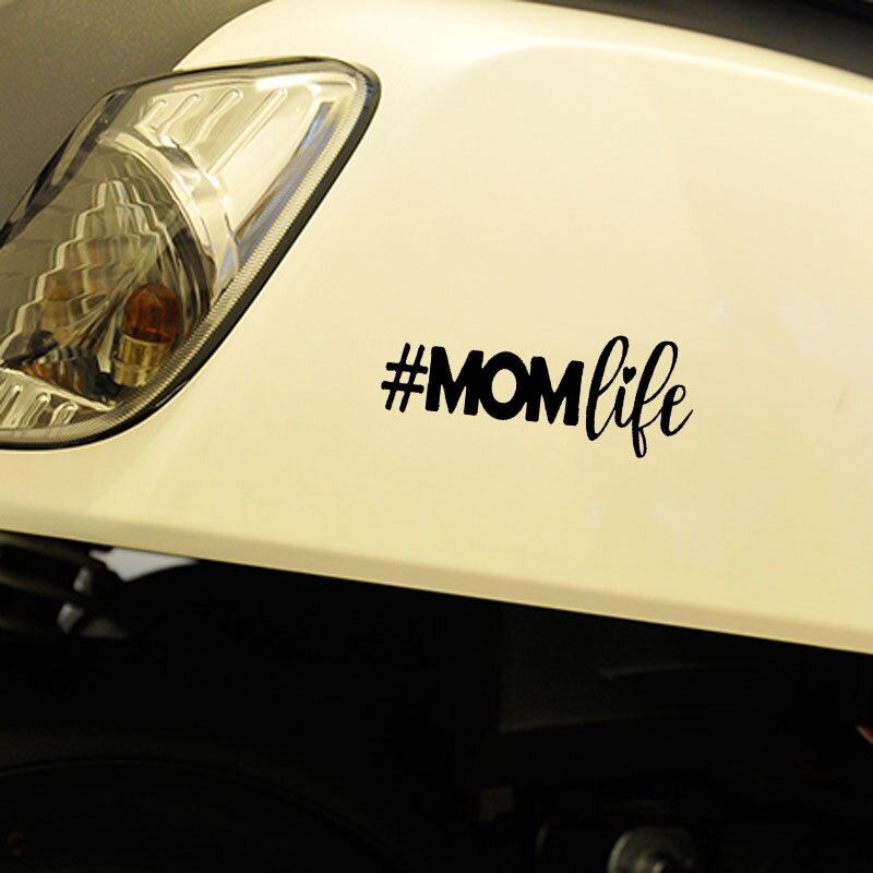 Decal Dán Trang Trí Xe Hơi In Chữ Hashtag Mom Life (16Cm X 6cm)