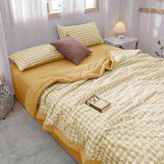 [Mã INCU1708 hoàn 15K xu đơn 50K] Bộ chăn ga gối đũi kẻ mẫu kẻ vintage chăn ga hàn quốc(Luis Bedding shop )
