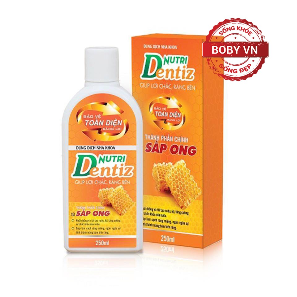 Nước Súc miệng Nutri Dentiz trị sâu răng, viêm lợi - Từ sáp thảo dược - Loại 250ml