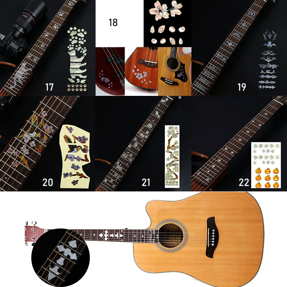 Set 22 Miếng Dán Trang Trí Đàn Guitar Điện Mới