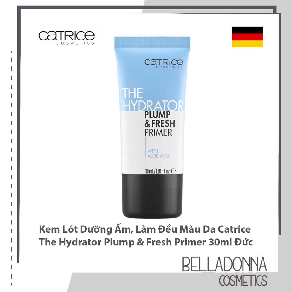 [Mẫu mới] Kem Lót Dưỡng Ẩm, Làm Đều Màu Da Catrice The Hydrator Plump &amp; Fresh Primer 30ml