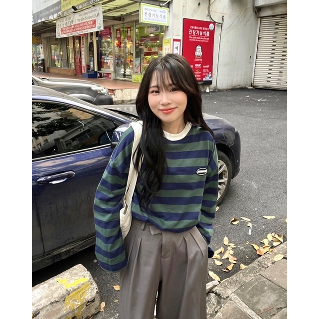 Áo Phông Tay Dài local brand - Áo Thun không cổ sọc Dragonbyboi BASIC FREESIZE Tee Long Sleeve (100% cotton cao cấp)