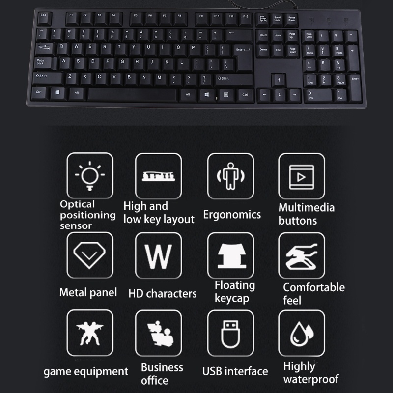 Combo Bàn Phím + Chuột Chơi Game Có Dây Bản Dẹt Mỏng Nhẹ Phong Cách btsg Tiện Dụng Cho Văn Phòng