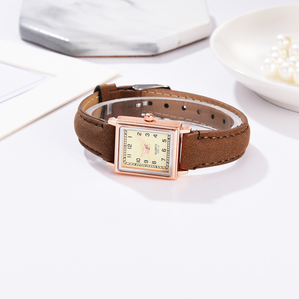 Đồng hồ LWCC x02 mặt vuông phối dây da kiểu dáng sành điệu cho nữ