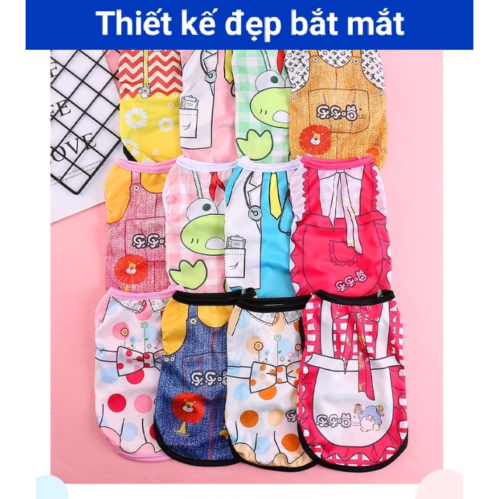 Áo thun ba lỗ cao cấp cho chó mèo - Áo cho thú cưng nhiều size từ 1-15kg - Hàng chuẩn y hình