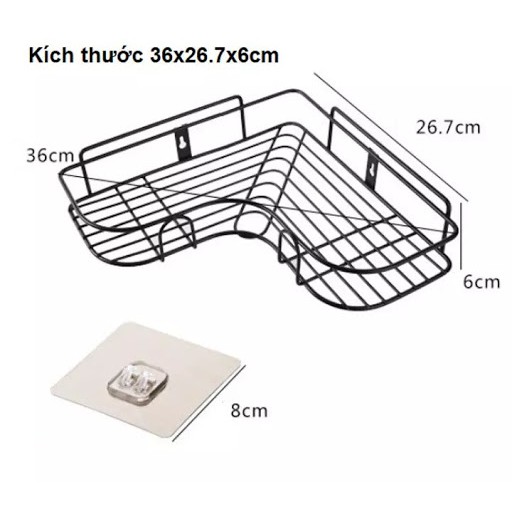 Kệ Góc Dán Tường Siêu Chắc, Giá Treo Đồ Nhà Tắm, Nhà Bếp Đa Năng