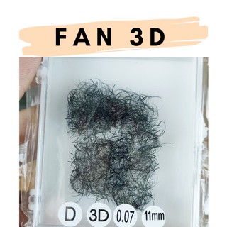 Mi fan 3D dày 0.07 mi bao đen, mềm mại, xòe, dùng nối mi volume đủ size (1 hộp 1000 fan)