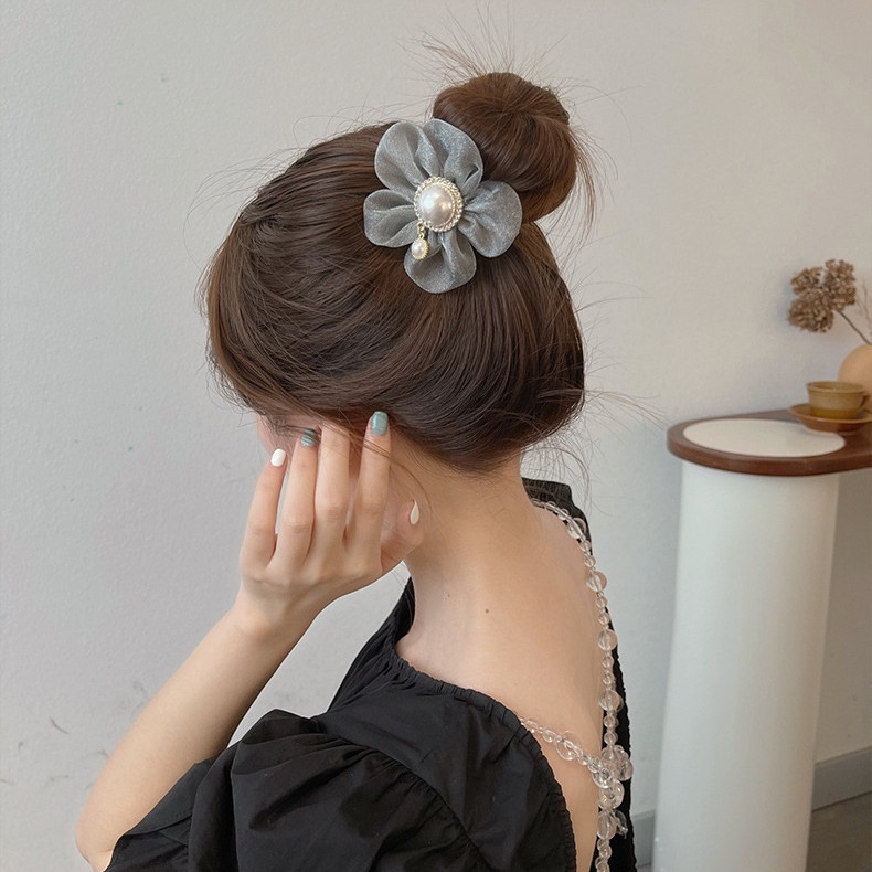 Dây buộc tóc đính đá / ngọc trai / hoa thời trang cho nữ