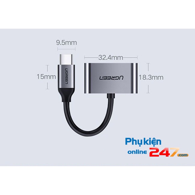 Cáp chuyển chân cắm tai nghe cho điện thoại cổng USB type C