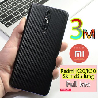 Skin dán mặt lưng cho Redmi K30 / Redmi K20 / K20 /Mi 9T/K30 Pro / K30 ultra Cao cấp vân Carbon.