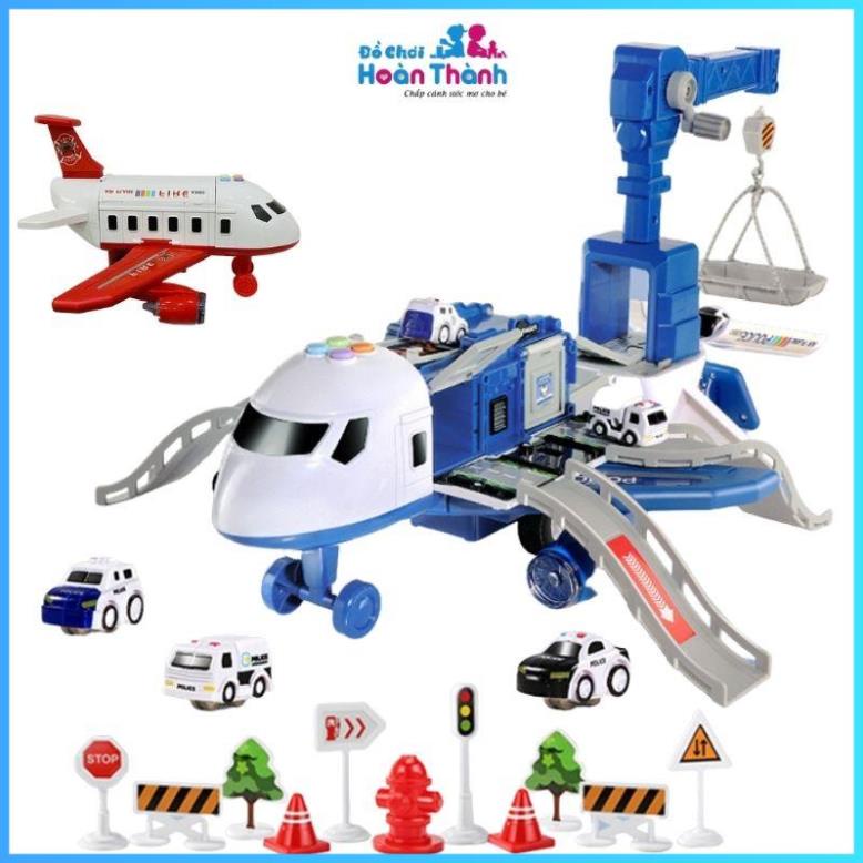 Đồ chơi máy bay trẻ em cỡ lớn,hiệu ứng âm thanh, ánh sáng, biến dạng đa chức năng, chạy đà, xếp hình cho bé