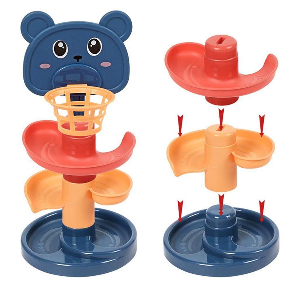 Set đồ chơi thả bóng lăn trên tháp xoắn ốc tương tác cha mẹ con cái sử dụng trong phòng tắm làm quà tặng bé