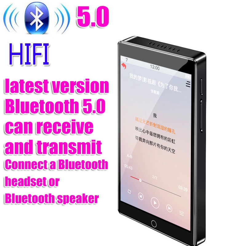 Máy MP3 MP4 kết nối Bluetooth RUIZU H1 8GB màn hình cảm ứng hỗ trợ FM radio/ quay video/ E-book tích hợp loa