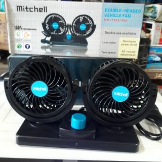Quạt Đôi Ô Tô Mini 12V - Xoay 360 độ, Cắm Tẩu Sạc, Tiện Ích, Cao Cấp