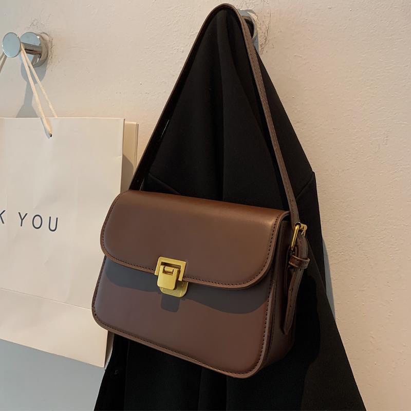 Túi Xách Nữ Khoá Gập, Túi Đeo Chéo Nữ Da Lì Thời Trang