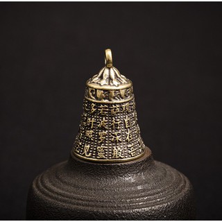 Tượng Phong Thủy, Trang Trí Bằng Đồng Hình Chuông Chuông Kinh Phật Cổ (Kích cỡ 3.6 x 2.5cm)
