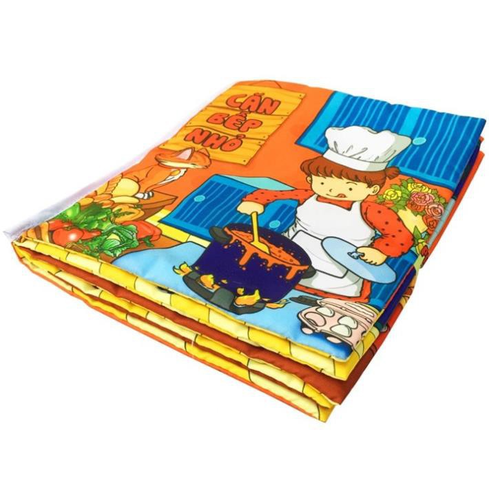 Sách vải Hoạt Hình”Căn Bếp Nhỏ”Giúp bé kích thích tư duy-Hướng nghiệp-Học tập và Chăm chỉ