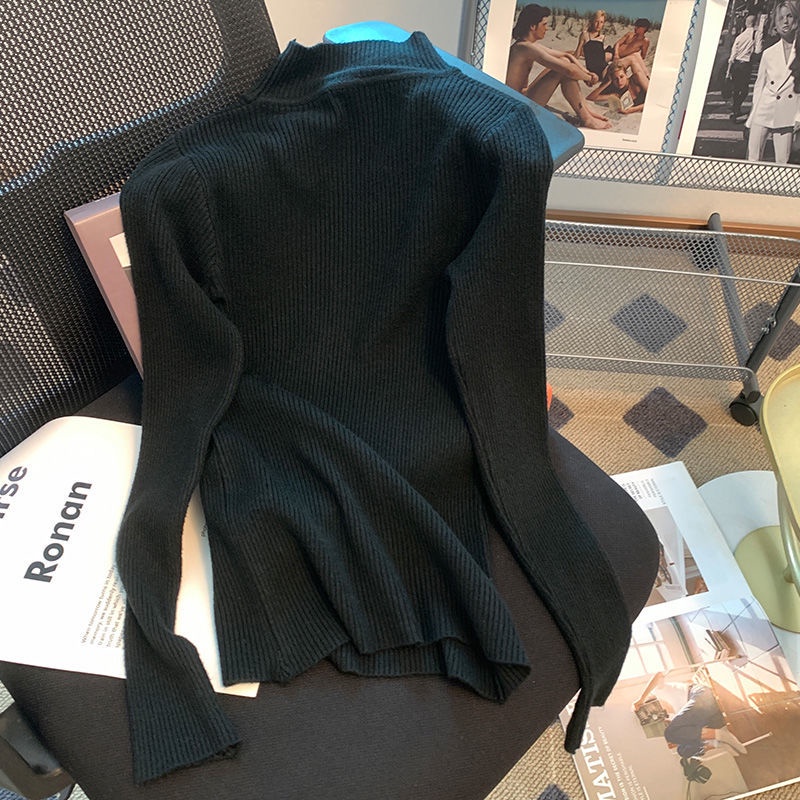 Áo sweater Dệt Kim Tay Dài Cổ Lọ Thời Trang Thu Đông Phong Cách Châu Âu Mới