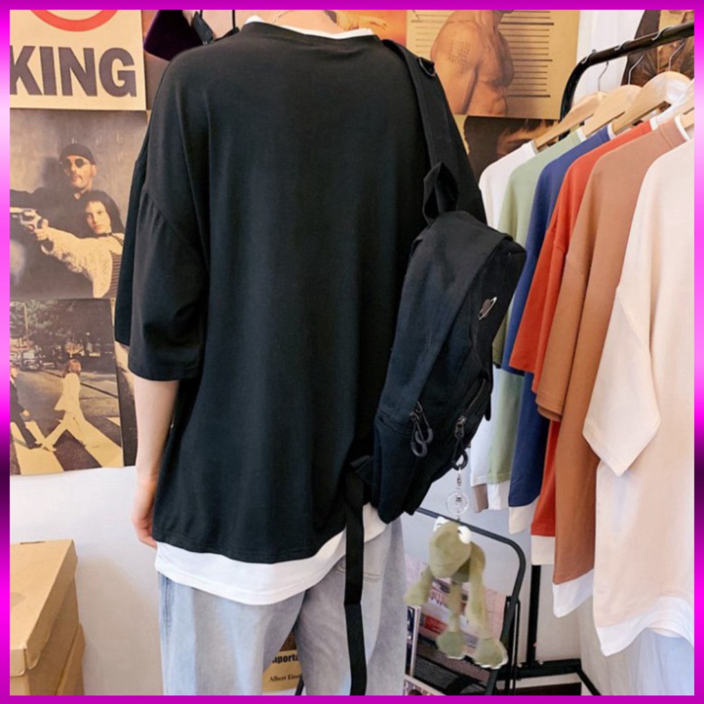 Áo Thun Tay Lỡ Vạt Layer Form Rộng Siêu Hot🍁 Unisex nam nữ đều mặc được | BigBuy360 - bigbuy360.vn