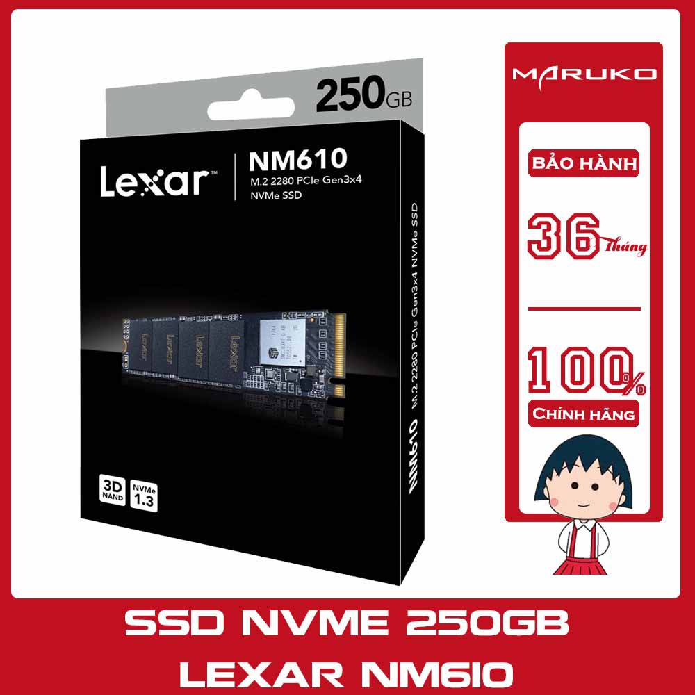 Ổ cứng SSD PCIe NVMe Lexar NM610 250GB - Chính hãng Mai Hoàng( SSD NVME 256GB)