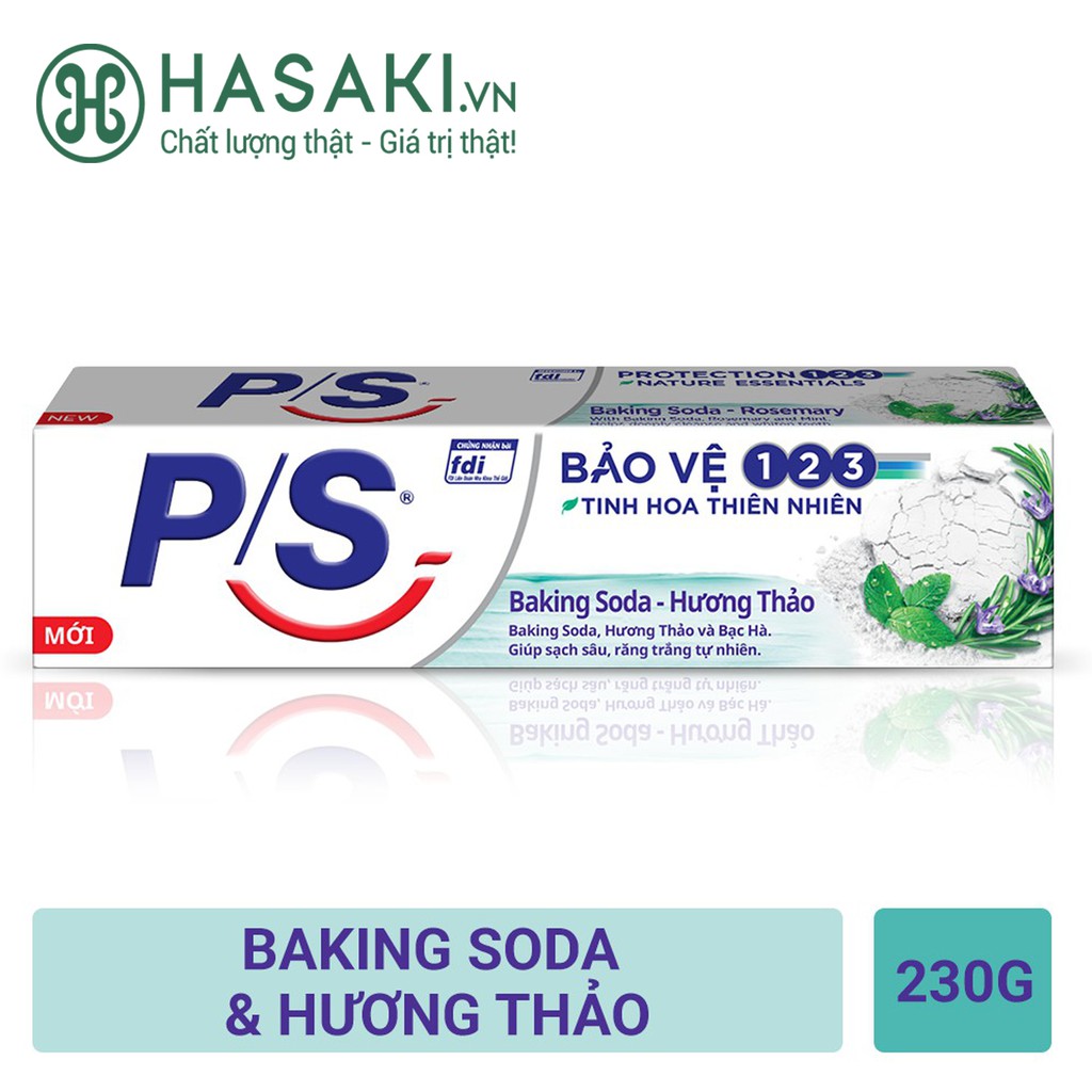 Kem Đánh Răng P/S Bảo Vệ 123 Chiết Xuất Baking Soda &amp; Hương Thảo Toothpaste 230g