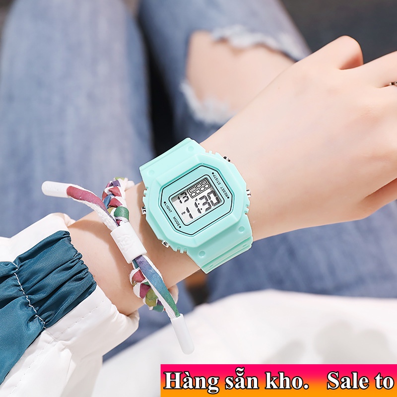 [SẴN KHO] ĐỒNG HỒ THỂ THAO NAM NỮ SPORT WATCH VUÔNG WATER RESIST THỂ THAO CAO CẤP